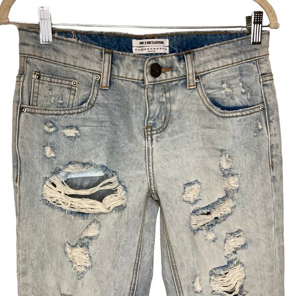 One Teaspoon Free Love Awesome Baggies Ripped Distressed Boyfriend Jeans Size 24 - Picture 5 of 16